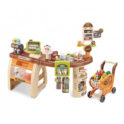 WOOPIE Sklep Supermarket Wózek Kasa Ruchome Elementy + 65 akc.