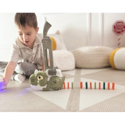 WOOPIE Elektryczna Ciuchcia Lokomotywa do Klocków Domino Dinozaur Pomarańczowy -  8 szt.