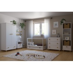 Łóżeczko niemowlęce 2w1 LUMI 120x60 z szufladą