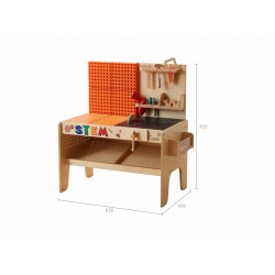 MASTERKIDZ Drewniany Warsztat XXL Montessori STEM z Narzędziami + Akcesoria