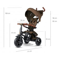 Qplay Rowerek Trójkołowy Rito Deluxe Rubber Brown