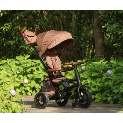 Qplay Rowerek Trójkołowy Rito Deluxe Rubber Brown