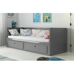 Łóżko młodzieżowe dwuosobowe rozkładane HERMES 200×80 Grafit