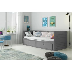 Łóżko młodzieżowe dwuosobowe rozkładane HERMES 200×80 Grafit