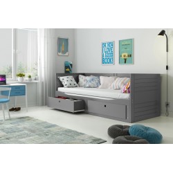 Łóżko młodzieżowe dwuosobowe rozkładane HERMES 200×80 Grafit