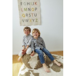 Dywan dziecięcy bawełniany RugCycled Mapa Świata Ø 120 cm – Lorena Canals, edukacyjny, do prania