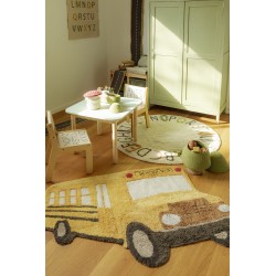 Dywan dziecięcy bawełniany “School Bus” Ø 130×90 cm – Lorena Canals RugCycled, okrągły, do prania