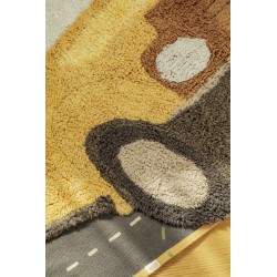 Dywan dziecięcy bawełniany “School Bus” Ø 130×90 cm – Lorena Canals RugCycled, okrągły, do prania