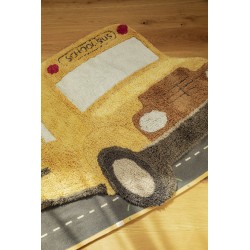 Dywan dziecięcy bawełniany “School Bus” Ø 130×90 cm – Lorena Canals RugCycled, okrągły, do prania