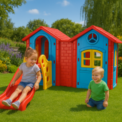 WOOPIE Plac Zabaw Domek ze Zjeżdżalnią 123 cm