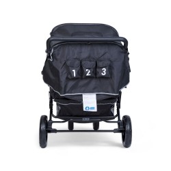 Childhome Wózek trzyosobowy Triplet Black