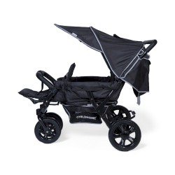 Childhome Wózek trzyosobowy Triplet Black