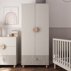 Szafa dwudrzwiowa LOFT kaszmir z szufladą – 186 cm garderoba