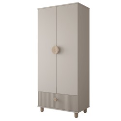 Szafa dwudrzwiowa LOFT kaszmir z szufladą – 186 cm garderoba