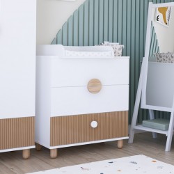 Biała komoda loft 3 szuflady – do salonu i pokoju dziecka