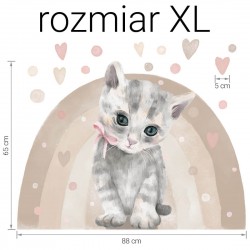Naklejka na ścianę do pokoju dziecka - Załóżkownik Kotek - XL