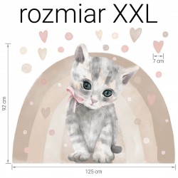 Naklejka na ścianę do pokoju dziecka - Załóżkownik Kotek - XXL