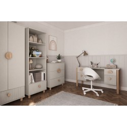 Nowoczesne biurko LOFT kaszmir z szufladami – idealne do biura i pokoju