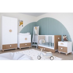 Szafka nocna LOFT biała 57 cm z dwiema szufladami – stylowa do sypialni