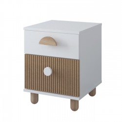 Szafka nocna LOFT biała 57 cm z dwiema szufladami – stylowa do sypialni