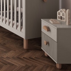 Szafka nocna LOFT kaszmir 57 cm z dwiema szufladami – stylowa do sypialni