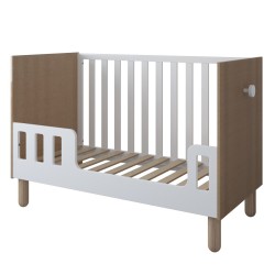 Białe łóżeczko LOFT 2w1 120×60 z barierką i opcją tapczanika – bezpieczne łóżeczko dziecięce