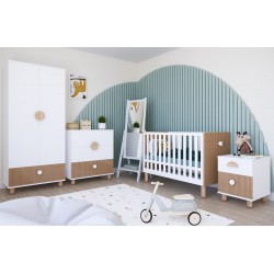 Białe łóżeczko LOFT 2w1 120×60 z barierką i opcją tapczanika – bezpieczne łóżeczko dziecięce