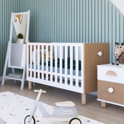 Białe łóżeczko LOFT 2w1 120×60 z barierką i opcją tapczanika – bezpieczne łóżeczko dziecięce
