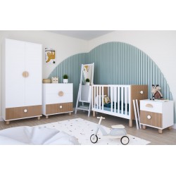 Białe łóżeczko LOFT 2w1 120×60 z barierką i opcją tapczanika – bezpieczne łóżeczko dziecięce