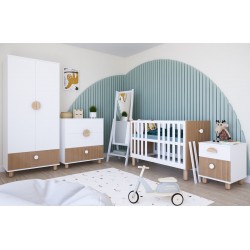 Białe łóżeczko LOFT 2w1 120×60 z barierką i opcją tapczanika – bezpieczne łóżeczko dziecięce