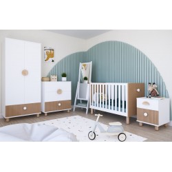 Białe łóżeczko LOFT 2w1 120×60 z barierką i opcją tapczanika – bezpieczne łóżeczko dziecięce