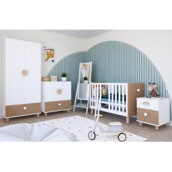 Białe łóżeczko LOFT 2w1 120×60 z barierką i opcją tapczanika – bezpieczne łóżeczko dziecięce