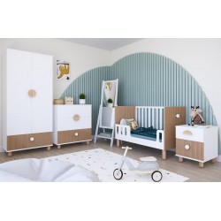 Białe łóżeczko LOFT 2w1 120×60 z barierką i opcją tapczanika – bezpieczne łóżeczko dziecięce