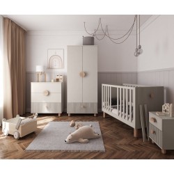 Kaszmirowe łóżeczko LOFT 2w1 120×60 z barierką i opcją tapczanika – bezpieczne łóżeczko dziecięce