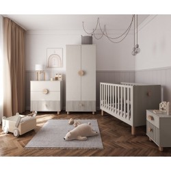 Kaszmirowe łóżeczko LOFT 2w1 120×60 z barierką i opcją tapczanika – bezpieczne łóżeczko dziecięce