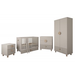 Łóżeczko Kaszmir LOFT 2w1 120x60 z szufladą, barierką i opcją tapczanika - zestaw