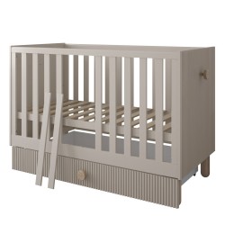 Łóżeczko Kaszmir LOFT 2w1 120x60 z szufladą, barierką i opcją tapczanika