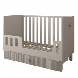 Łóżeczko Kaszmir LOFT 2w1 120x60 z szufladą, barierką i opcją tapczanika