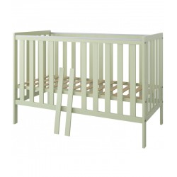 Łóżeczko niemowlęce 2w1 BAMBI 120x60 bez szuflady z barierką Mięta