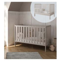 Łóżeczko niemowlęce 2w1 BAMBI 120x60 bez szuflady z barierką Kaszmir