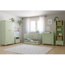 Łóżeczko 2w1 LUMI Mięta bez szuflady + barierka gratis