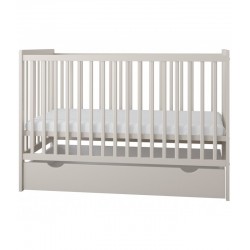 Łóżeczko dziecięce 2w1 LUMI 120×60 cm z szufladą i barierką – drewniane / tapczanik Kaszmir