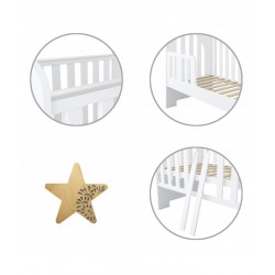 Łóżeczko niemowlęce STAR 2w1 120x60 + barierka – tapczanik, barierka gratis
