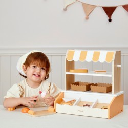 VIGA Drewniana Mini Piekarnia Sklepik Stragan z Wypiekami 16el.