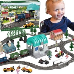 WOOPIE Pociąg Elektryczny Kolejka Tor XXL Ciuchcia Lokomotywa Zestaw Miasteczko 108 el.