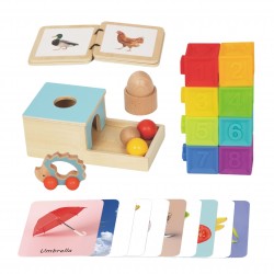 WOOPIE GREEN Box Pudełko XXL Montessori Edukacyjne 6w1 Sensoryczne 7-8 Miesięcy 26el. FSC