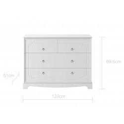 Komoda do pokoju dziecka 4-szufladowa Royal Bellamy Latte - wymiary