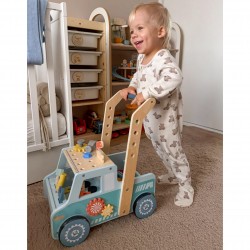 TOOKY TOY Drewniany Chodzik Samochód Mini Warsztat STEM
