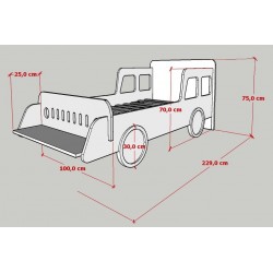 Łóżko samochód dla dziecka – auto motoryzacyjne - wymiary