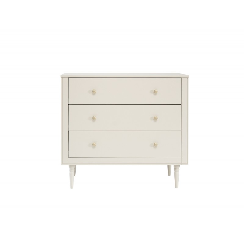 Komoda dziecięca 3 szuflady Pinio Petite – drewniana komoda do pokoju dziecka szampańska